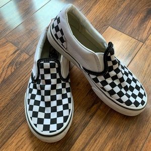 NWOT kids checkered slip-on vans